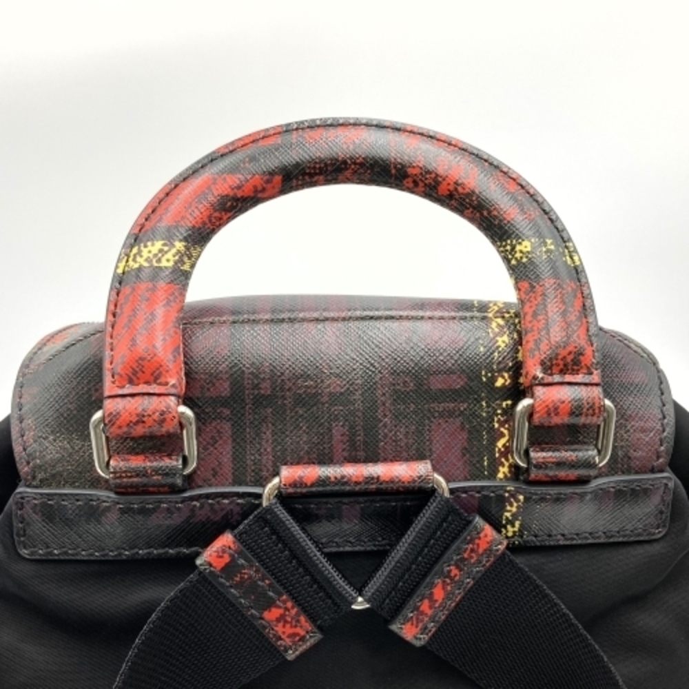 Prada Daypack Rucksack Pattern Nylon Plaid Black … - image 5